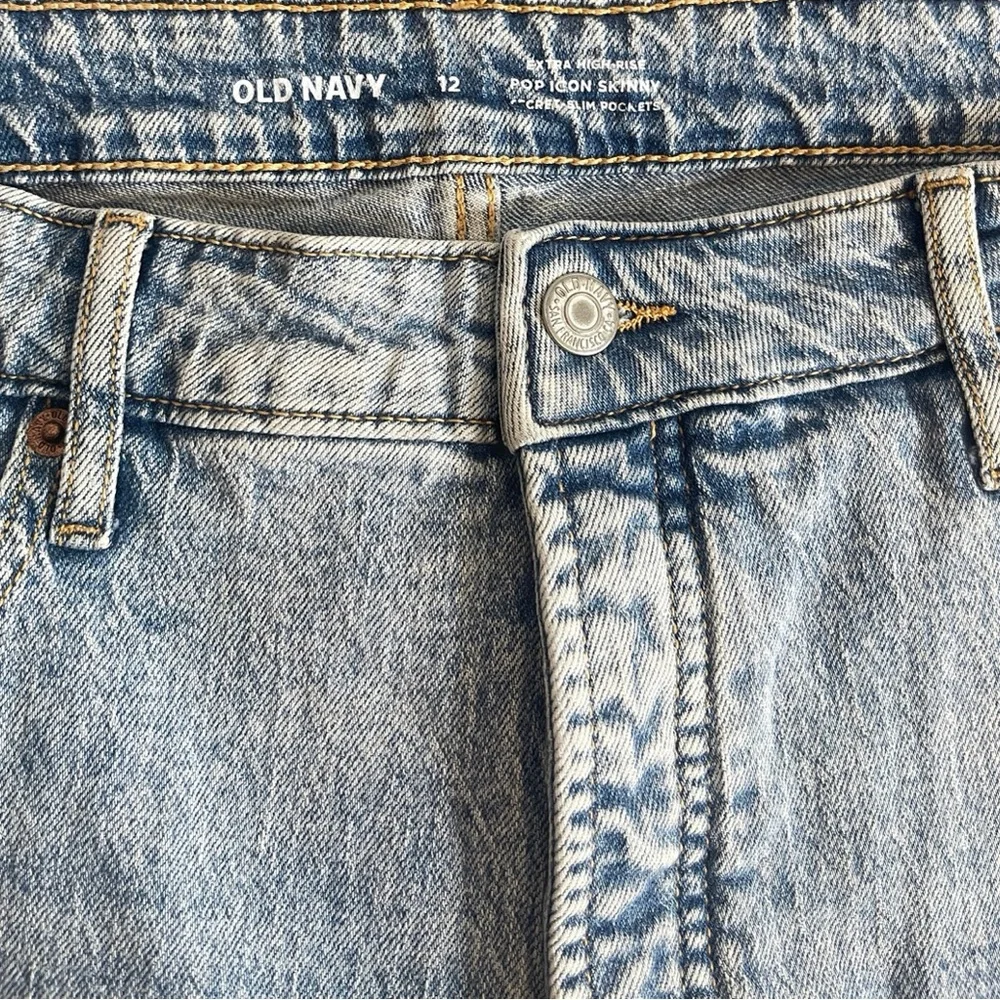 Old Navy Extra High Rise Pop Icon Skinny Secret Slim Pockets Jeans Size 12 - Picture 5 of 7